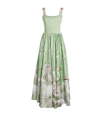 Alice And Olivia Alice+olivia Butterfly Guinevere Maxi Dress In Green