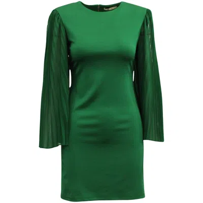 Alice And Olivia Alice + Olivia Butterfly Sleeve Dress In Green Viscose