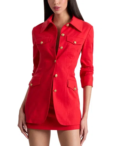 Alice And Olivia Alice + Olivia Button Jacket In Red