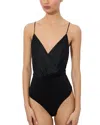 Alice And Olivia Alice + Olivia Callie Silk-blend Bodysuit In Black