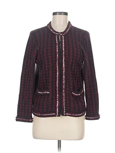 Pre-owned Alice And Olivia Alice + Olivia Cardigan Sweater In Burgundy