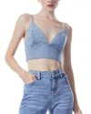 Alice And Olivia Carli Denim Crop Top