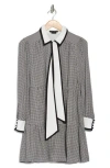 Alice And Olivia Carol Silk Dress In Mini Houndstooth