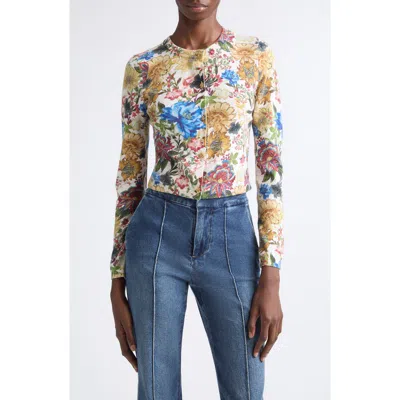Alice And Olivia Alice + Olivia Carson Printed Cardigan In Animal Print