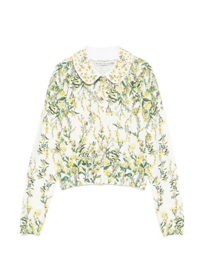Alice And Olivia Alice + Olivia Carson Printed Cardigan In Multi