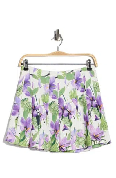 Alice And Olivia Alice + Olivia Carter Floral Pleated Miniskirt In Multi