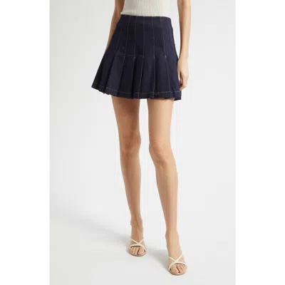 Alice And Olivia Carter Denim Skirt In Blue