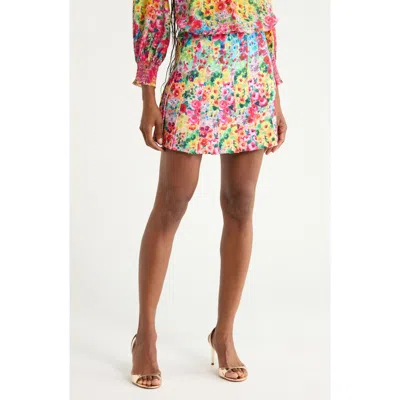 Alice And Olivia Alice + Olivia Carter Stitched Pleat Miniskirt In Multi