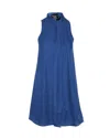 Alice And Olivia Alice + Olivia Cassidy Tie Neck Mini Dress In Blue Silk In Blue