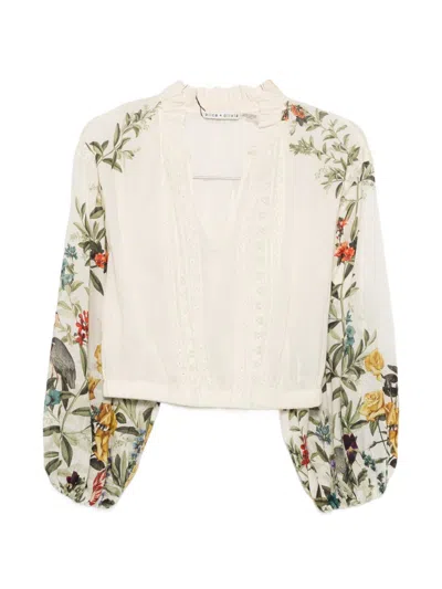Alice And Olivia Alice + Olivia Cassie Cropped Blouse In Multi