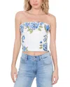 Alice And Olivia Alice + Olivia Cece Floral Embellished Cropped Top In White