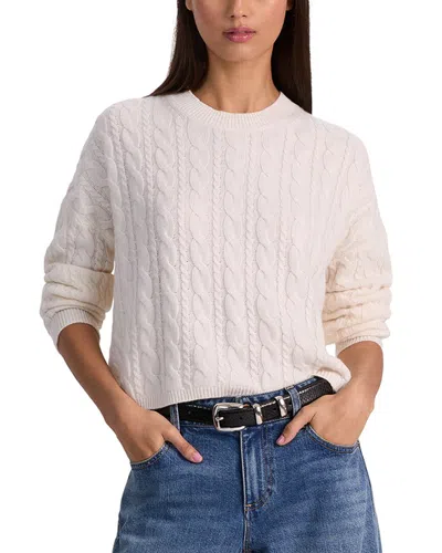 Alice And Olivia Alice + Olivia Cecilie Crop Cable Cashmere-blend Pullover In Beige