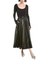 Alice And Olivia Alice + Olivia Chara Scoop Neck Midi Dress In Black