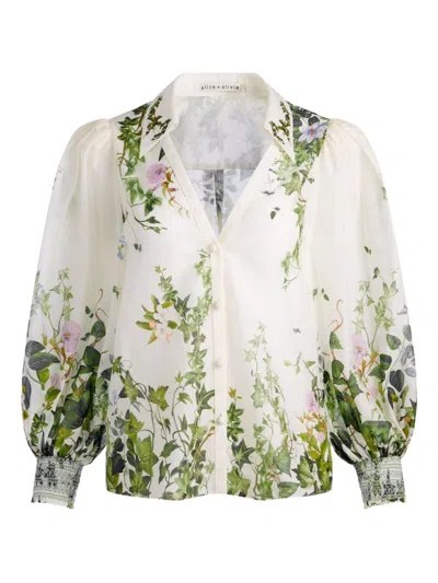 ALICE AND OLIVIA ALICE+OLIVIA CHARIS COTTON AND SILK BLOUSE