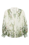 Alice And Olivia Charis Button Down Blouse Ivy Romance In White