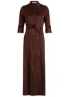 Alice And Olivia Chassidy Belted Midi Dress In Brown