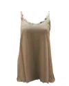 Alice And Olivia Alice + Olivia Chiffon Tank Top In Tan Silk In Brown