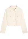 Alice And Olivia Chloe Cropped Jacket In Neutral