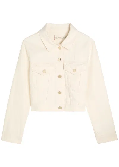 Alice And Olivia Alice + Olivia Chloe Darted Denim Cropped Jacket In Brown