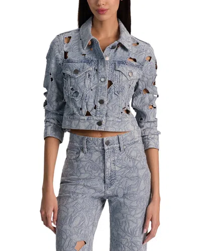 Alice And Olivia Alice + Olivia Chloe Denim Jacket In Blue