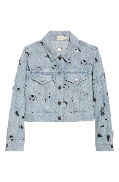 Alice And Olivia Chloe Denim Jacket In Blue