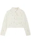 Alice And Olivia Alice + Olivia Chloe Floral-embroidered Cropped Denim Jacket