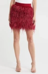Alice And Olivia Alice + Olivia Cina Feather Skirt In Red
