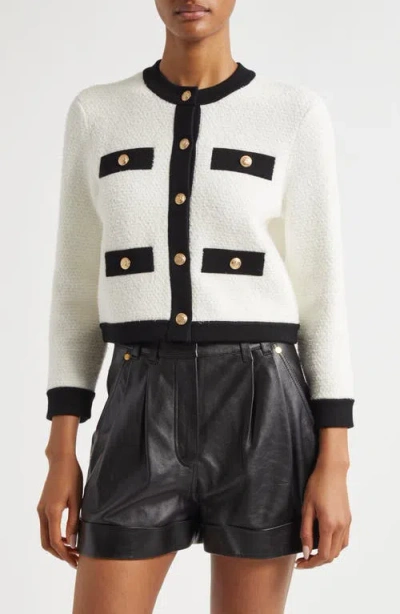 Alice And Olivia Alice + Olivia Claira Contrast Trim Cardigan