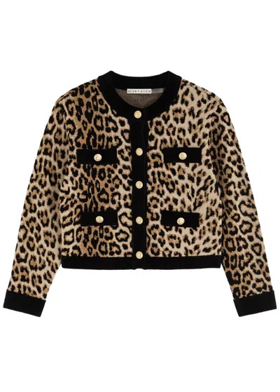 ALICE AND OLIVIA ALICE + OLIVIA CLAIRA LEOPARD-INTARSIA WOOL-BLEND CARDIGAN