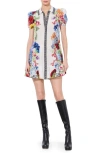 Alice And Olivia Claire Mini Dress In Garden Brunch Off White