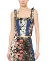 Alice And Olivia Clara Paneled Top In Multi