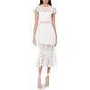 Alice And Olivia Clover Open Back Lace Dress In White