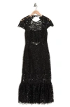 Alice And Olivia Alice + Olivia Clover Open Back Lace Dress In Black