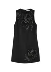 Alice And Olivia Clyde Embellished A-line Dress In Black
