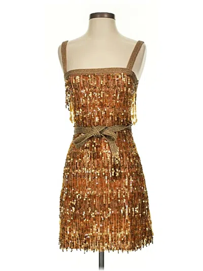 Pre-owned Alice And Olivia Alice + Olivia Cocktail Dress In Gold