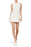 Alice And Olivia Coley Mini Dress In Off White/oatmeal