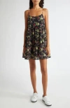 Alice And Olivia Collen Spaghetti-strap Mini Dress In Blush Kiss Black
