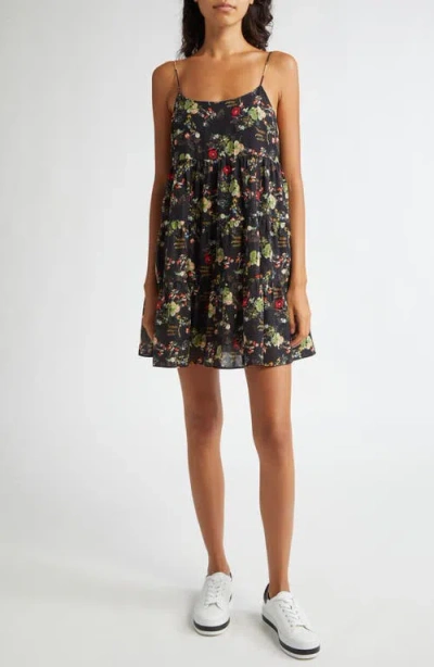 Alice And Olivia Collen Spaghetti-strap Mini Dress In Blush Kiss Black