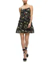 Alice And Olivia Alice + Olivia Collen Spaghetti Strap Mini Dress In Black