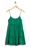 Alice And Olivia Alice + Olivia Collen Spaghetti Strap Silk Minidress In Deep Emerald