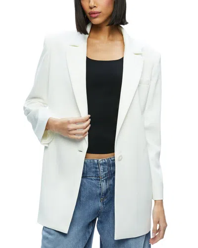 Alice And Olivia Colley Single-breasted Blazer In White