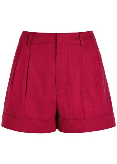 Alice And Olivia Alice + Olivia Conroy Cuffed Linen-blend Shorts