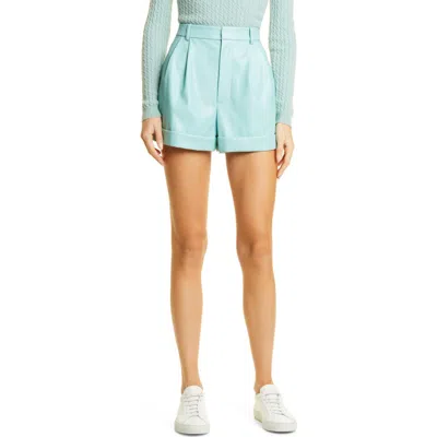 Alice And Olivia Alice + Olivia Conry Faux Leather Shorts In Breeze