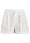 Alice And Olivia Women's Conry Pleated Linen-blend Shorts In Off White