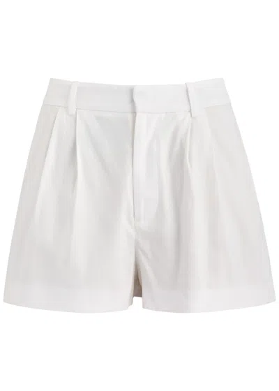 Alice And Olivia Alice + Olivia Conry Linen-blend Shorts In Off White