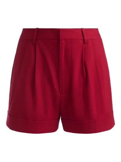 Alice And Olivia Alice + Olivia Conry Linen Blend Shorts In Red