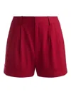 Alice And Olivia Alice + Olivia Conry Linen Blend Shorts In Red