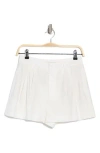 Alice And Olivia Alice + Olivia Conry Pleated Linen Blend Shorts In Off White