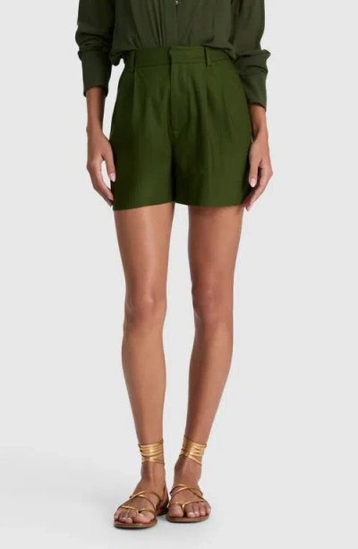 Alice And Olivia Alice + Olivia Conry Relaxed High Waist Shorts In Green