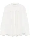Alice And Olivia Cora Cotton Blouse In White